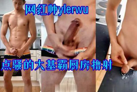 网红帅tylerwu有点骚的大鸡巴在厨房撸射